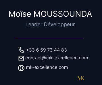 Carte de visite MK Excellence
